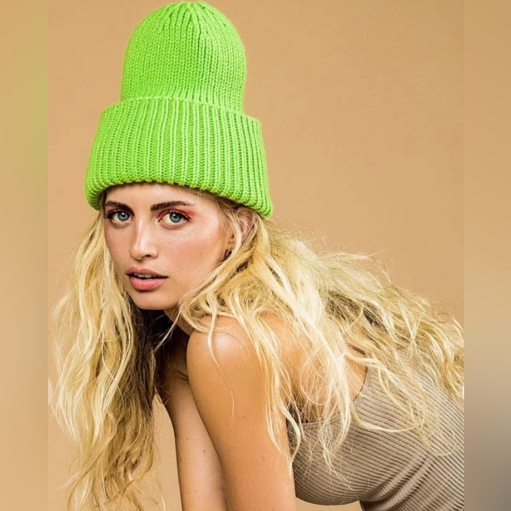 Dressed in Lala Grunge Chic Beanie in Matcha